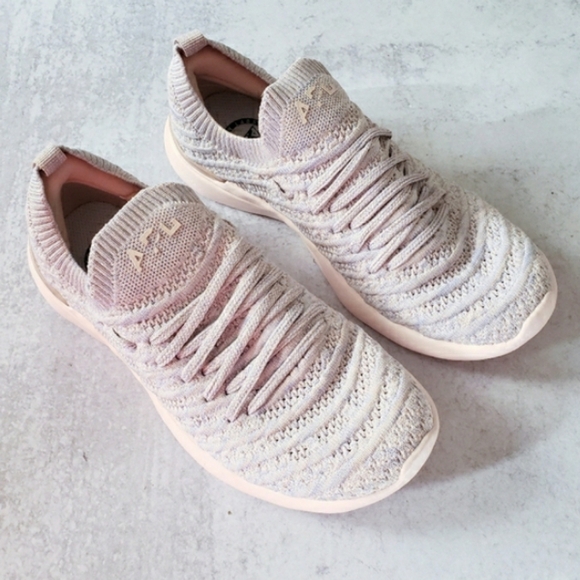 APL TechLoom Wave Hybrid Running Shoe Grey Blush Pink Size 5.5 - Picture 1 of 6